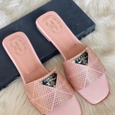 Best Price Prada Logo Stone Slippers